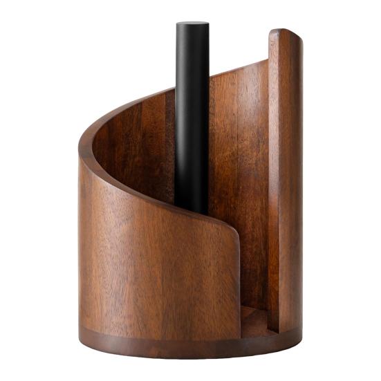 Wood Paper Towel Holder One-Handed Operation Easy Access Paper Towel Stand Farmhouse Kitchen Decor Accessory