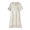Summer Socialite Beaded Lace Straight-leg Dress Short Sleeve