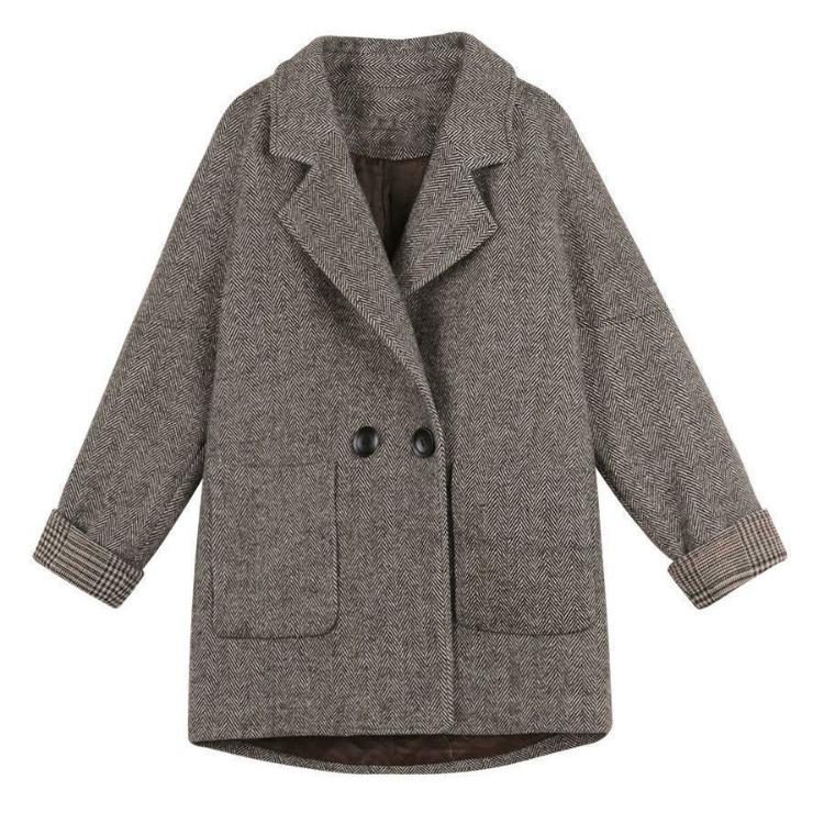 Women Wool Blazer New Spring Korean British Style Loose Slim Casual Suit Jacket Outer Top