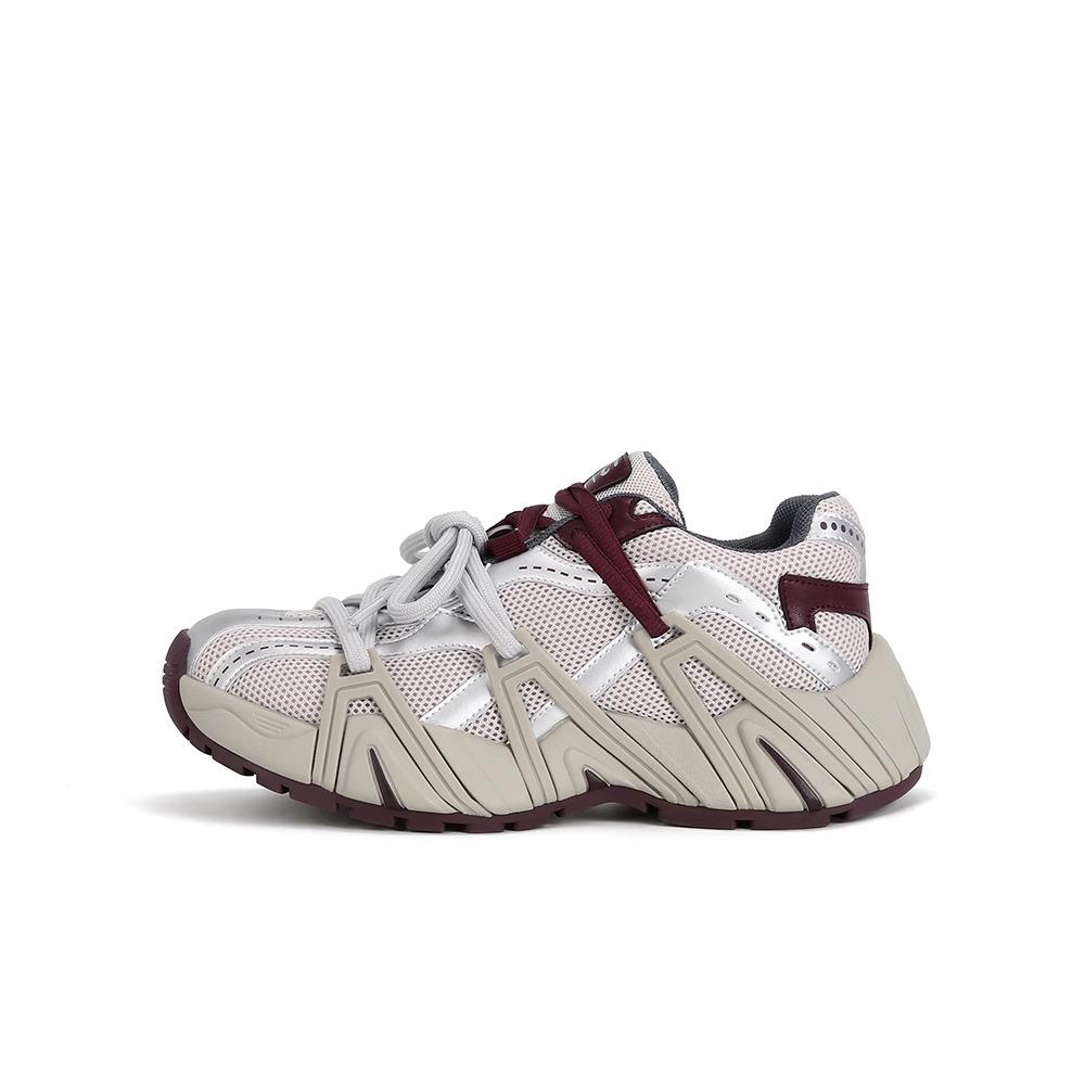 

Sheepskin version~ long height 6cm retro mandarin duck with thick sole heightening dad shoes women s casual sports shoes 40