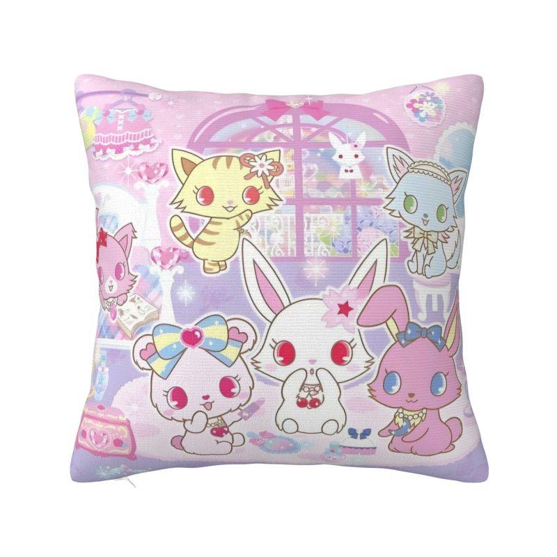 Custom Nordic Sanrio Jewelpet Anime Cushion Cover for Sofa Polyester Cartoon Kawaii Pillow Case Living Room Decoration