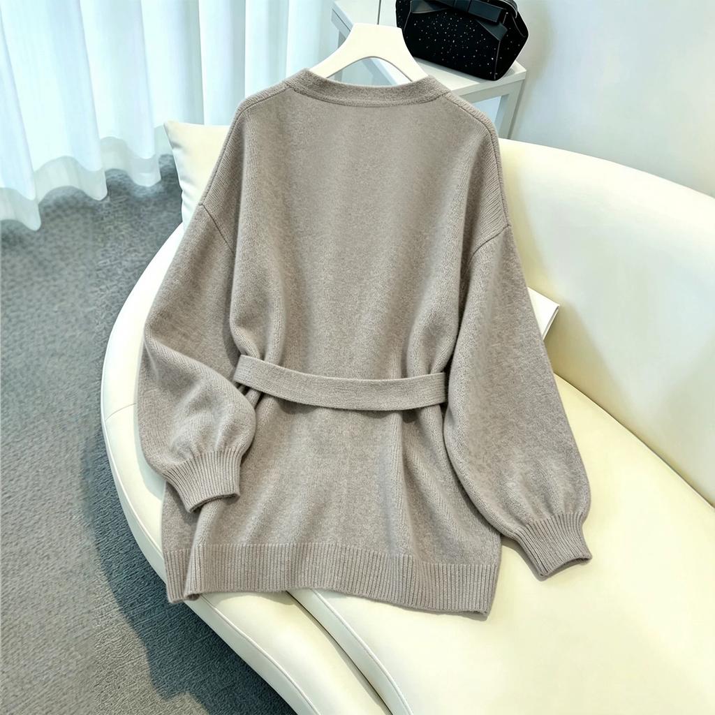 Cardigan Taglie Forti da Donna, Manica Lunga per Autunno e Inverno