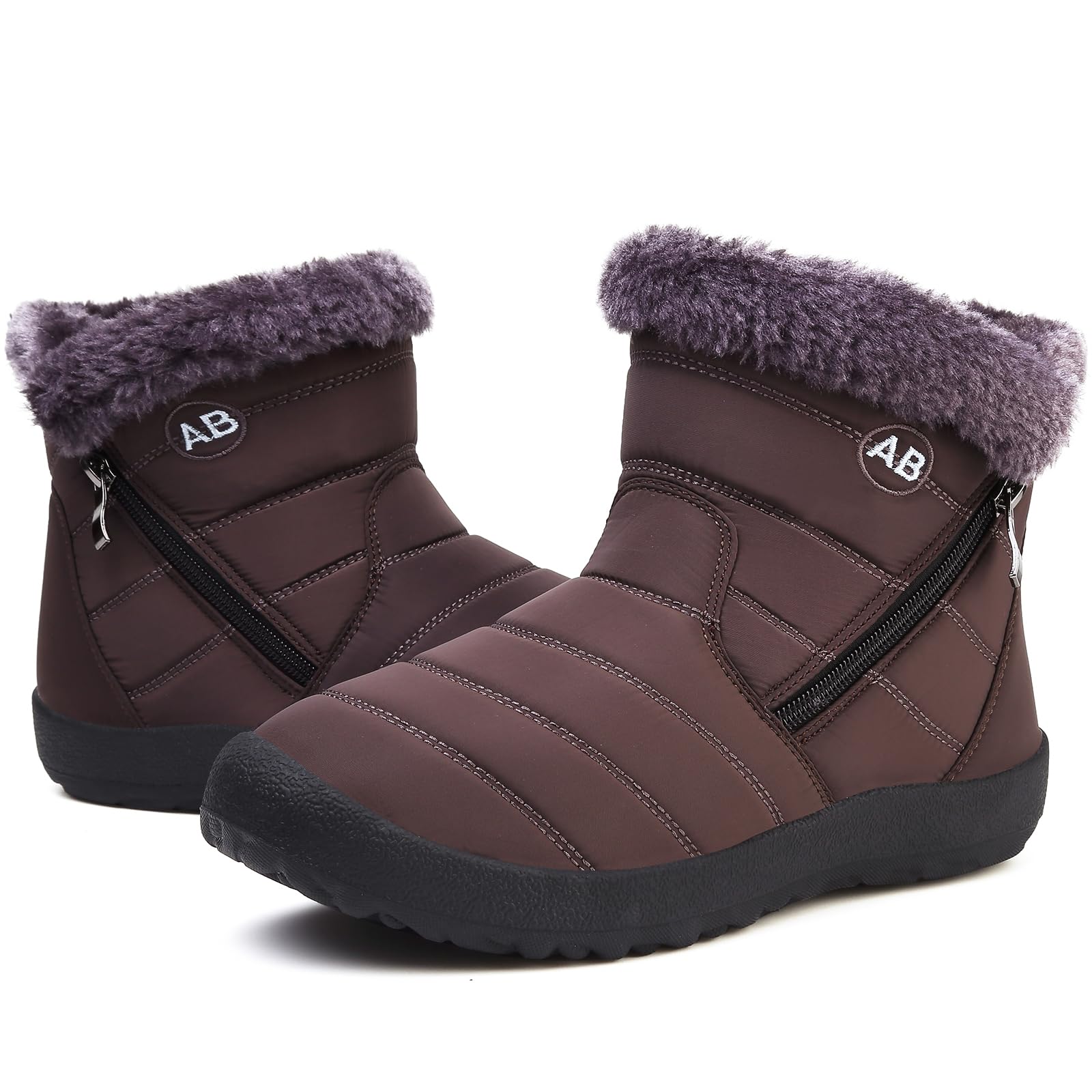 

Maxome Snow Zippered Snow Winter Boots with Fleece Easy to Put On and Take Perfect for and Snow Women s Boots, Shoes, Lining, Warm, Lightweight,
