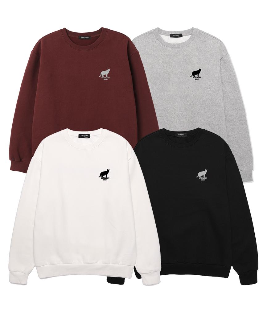 Wissi Black Cat Sweatshirt (Wls022) White (A Type)