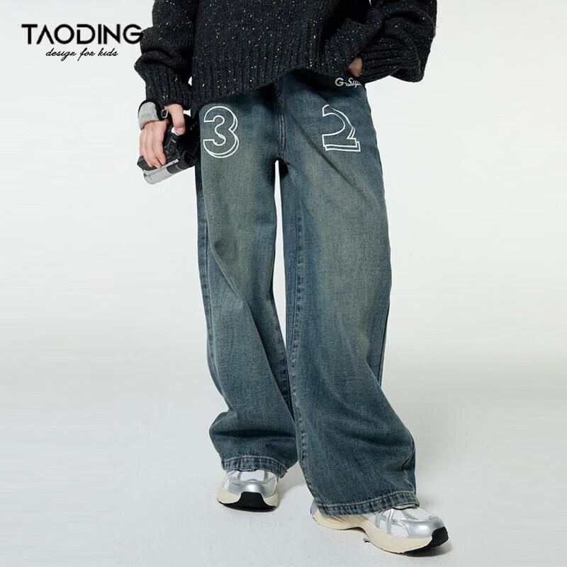 Taoding Girls Washed Denim Jeans 160