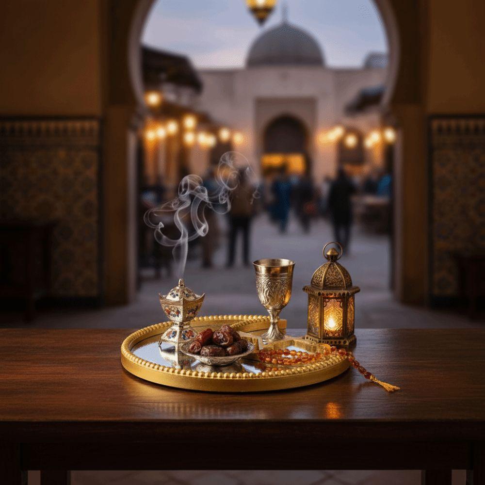 Moon Shaped Moon Food Serving Tray Elegant Eid Candy Dish Ramadan Decorative Tray  Eid Celebration