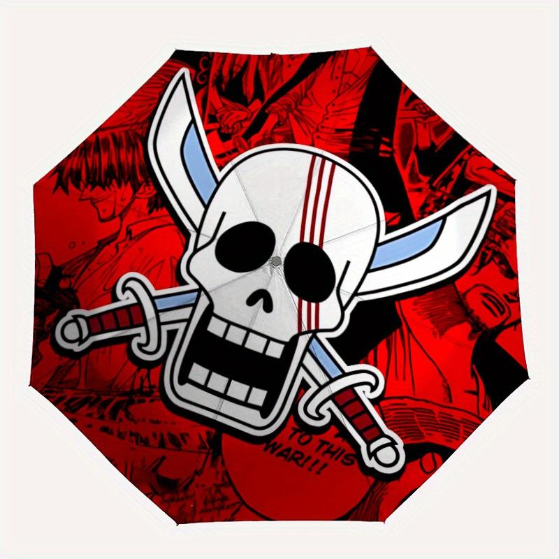 

1pc One Piece Pirate Flag Skull Automatic Open/close Folding Portable Umbrella with 8-Rib Structure for Women/Men, All-Season Use a0901101