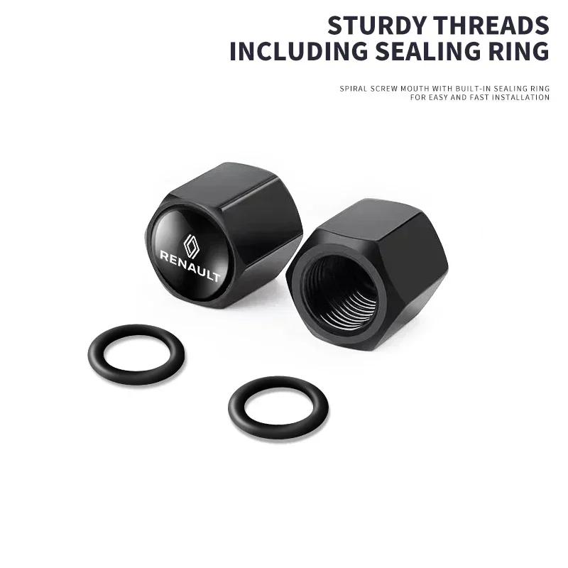 Interior Stickers Car Accessories Metal Wheel Tire Valve Caps With Wrench Keychain For Renault Megane 2 3 4 RS Grand Scenic Clio