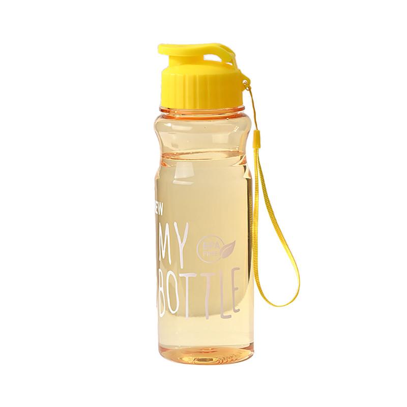 600ml Plastic Water Bottle Lightweight to Carry Sport Cup with Rope Anti-drop Outdoor Use Water Container Adorable Student Couple Water Cup Mug Gift