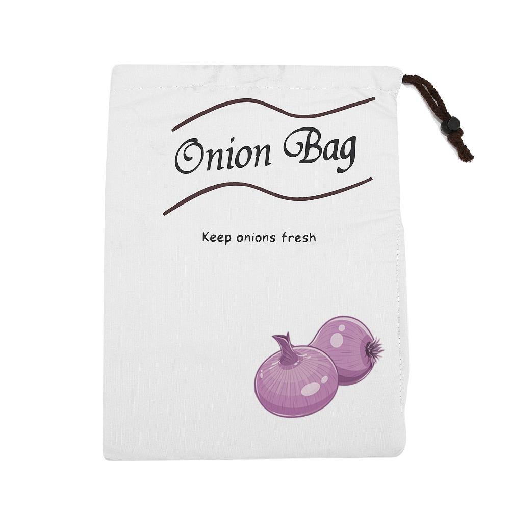 Reusable Onion Potatoes Drawstring Storage Bag Canvas Side Zipper Vegetable Fruit Organizer Large Size Washable Garlic Keeper