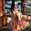 Maldives Thailand Travel Wear Sanya Seaside Vacation Beach Dress Summer Pendulum Floral Suspender Dress Women