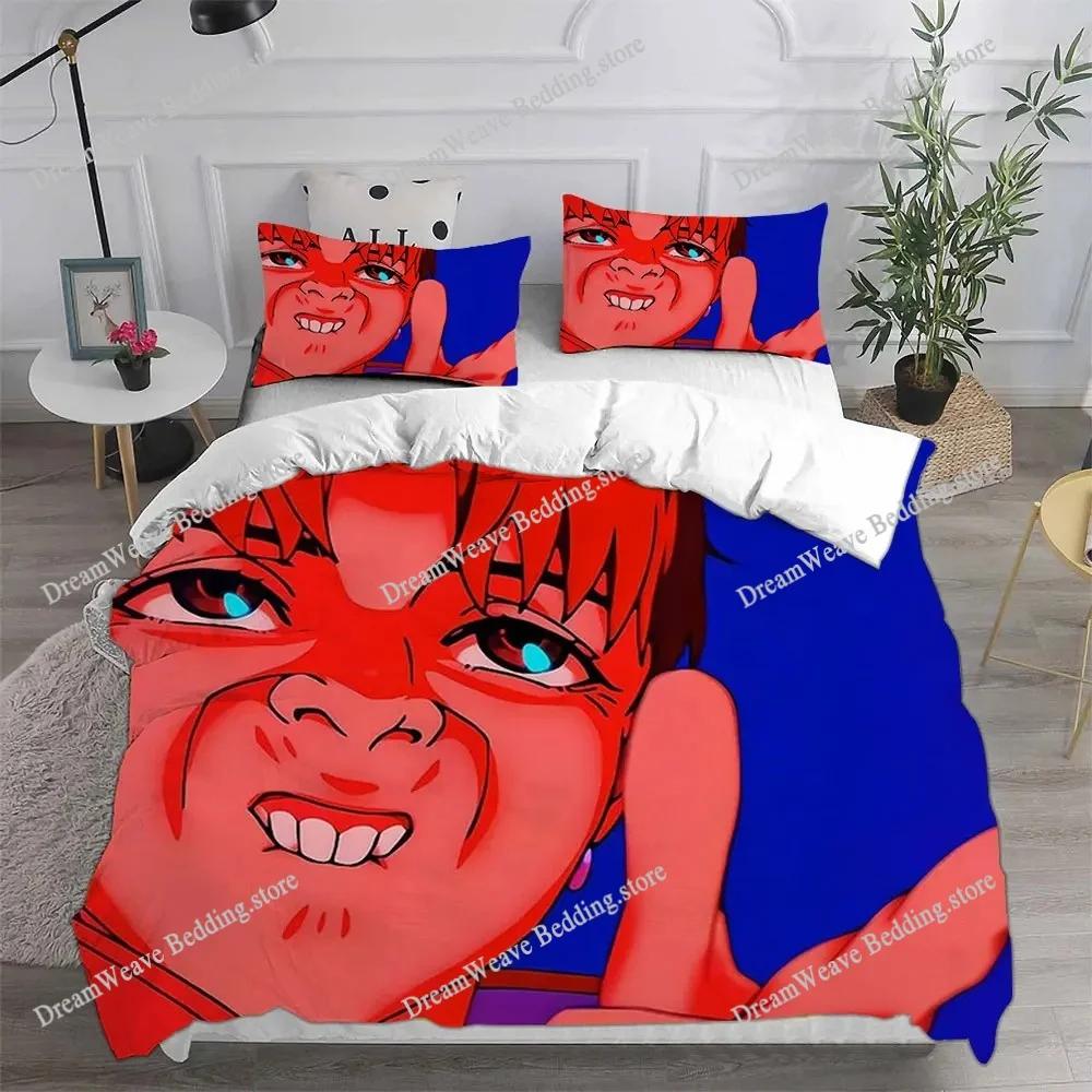 DAN DA DAN Set Biancheria da Letto di Lusso Anime Cartone Animato Giapponese Set Copripiumino Coperta Singola Matrimoniale Dimensioni Stampato Tessile per la Casa
