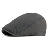 Spring Summer Thin Men's Forward Cap Quick-Drying Breathable Striped Newsboy Cap Retro Beret