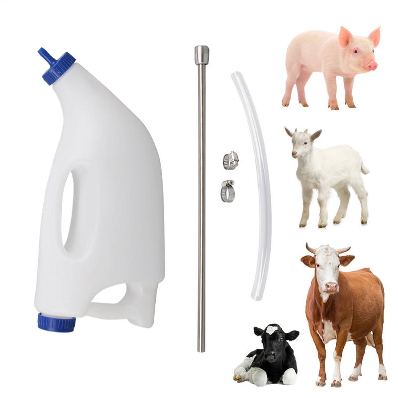 Kälber-Flasche 4L Kälbertränke Kälber Kuh Fütterungsschlauch Wasser Milchflasche Kälber Trinkflasche Milchflasche Nutztier-Futterspender