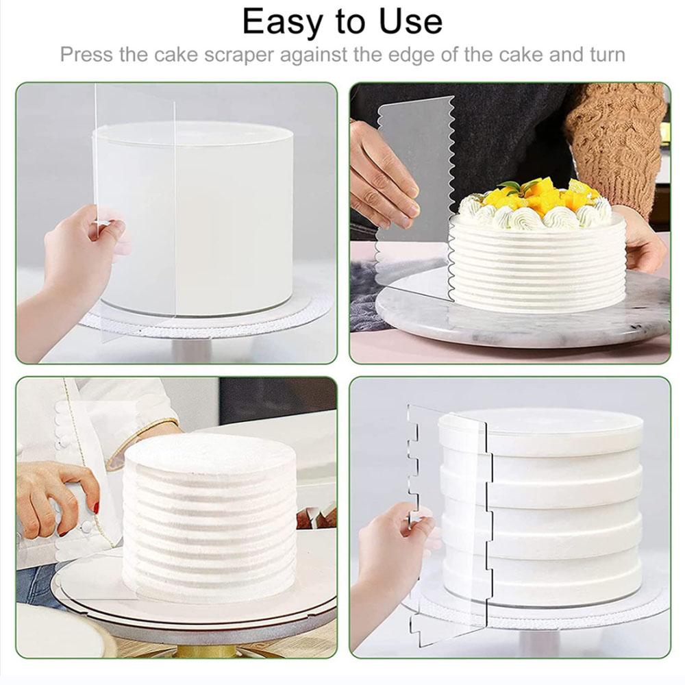 Transparent Cake Cream Scraper Cake Making Scraper Rectangular Acrylic Cake Baking Tool Cake Decorating Tools Kitchen Tools