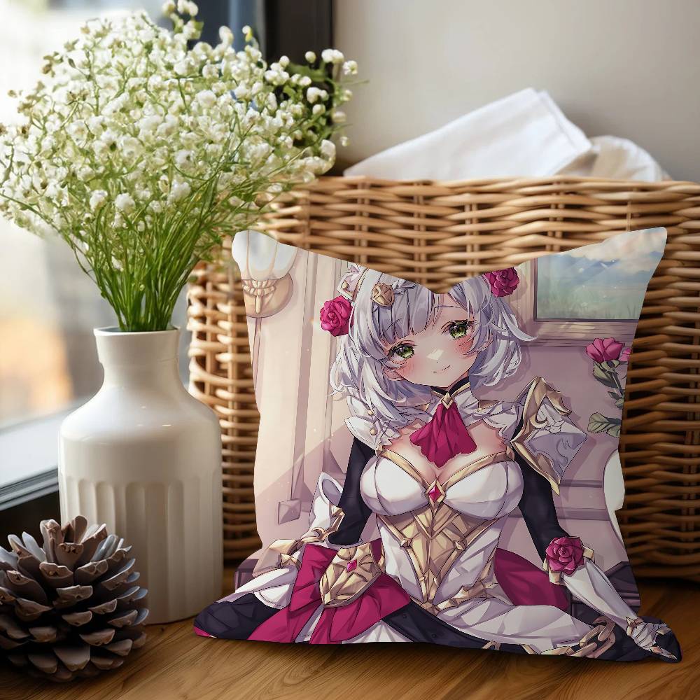 Genshin Impact N-Noelle Cushion Cover Car Throw Pillow Case For Sofa Car Christmas Gift 40x40cm 45x45cm