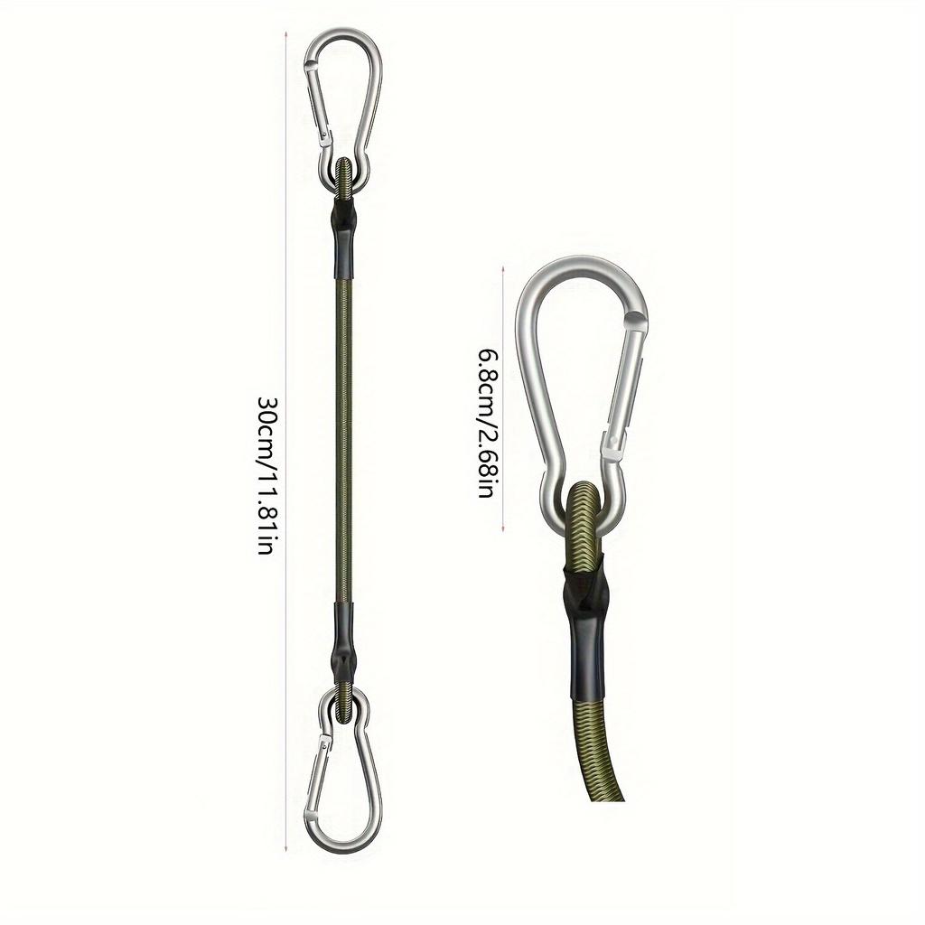 4pcs Outdoor Mountaineering Buckle 8mm Elastic Rope Tent Strap Camping Clothesline Luggage Binding Strap