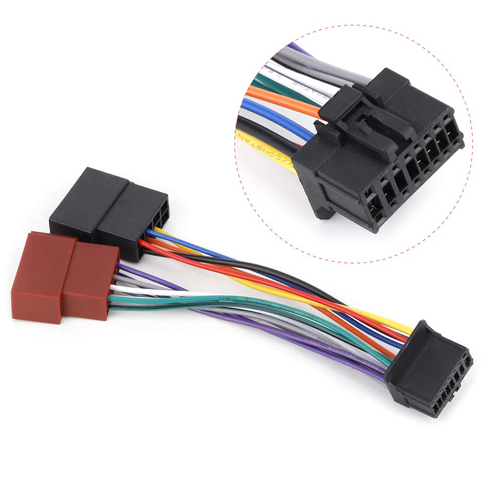 Radio Wire Harness Car Stereo Harness 16 Pin Port Mini ISO 8 Pin Plug Wiring Cable Fit Pioneer 2003