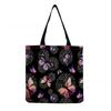Women Vintage Linen Tote Bag - Large Capacity Butterfly Print Shoulder Handbag for Casual & Grocery Shopping KTB