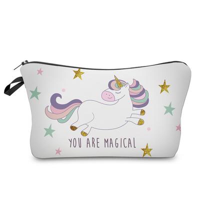 Women Unicorn Print Cosmetic Bag Toiletries Organize Travel Storage Case  6365
