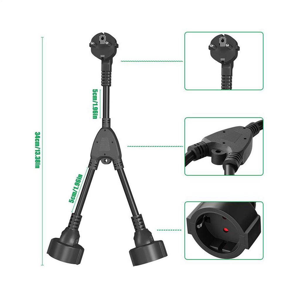 

Extension Cord Short Splitter Energy Cord Adapters & Multi-Outlets For Kitchen RV TV Lamp Dryer Offices Bed Sofa Desk чорний