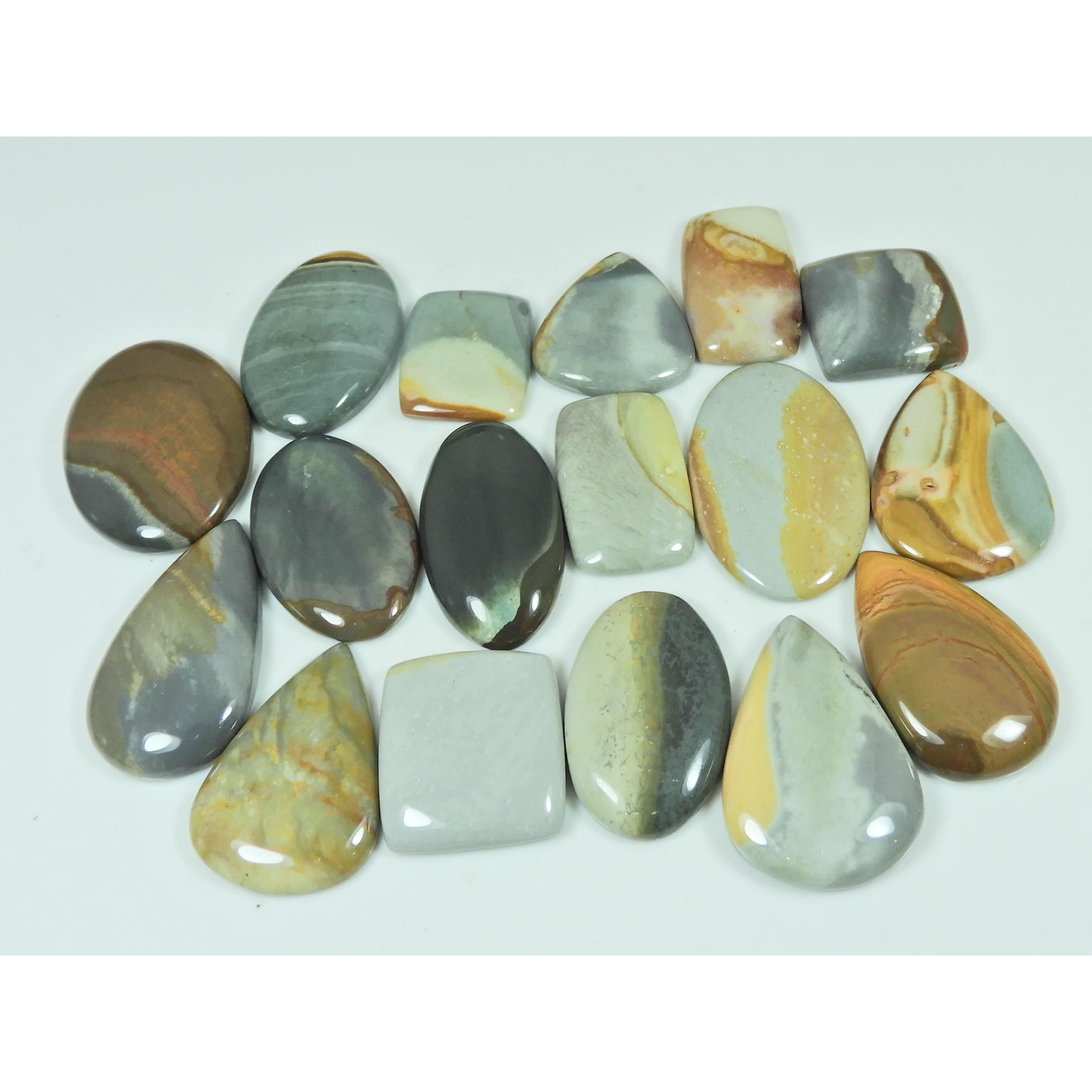 335Cts. Natural Imperial Jasper Mix Shape Cabochon Loose Gemstone 17Pcs Lot C-2943