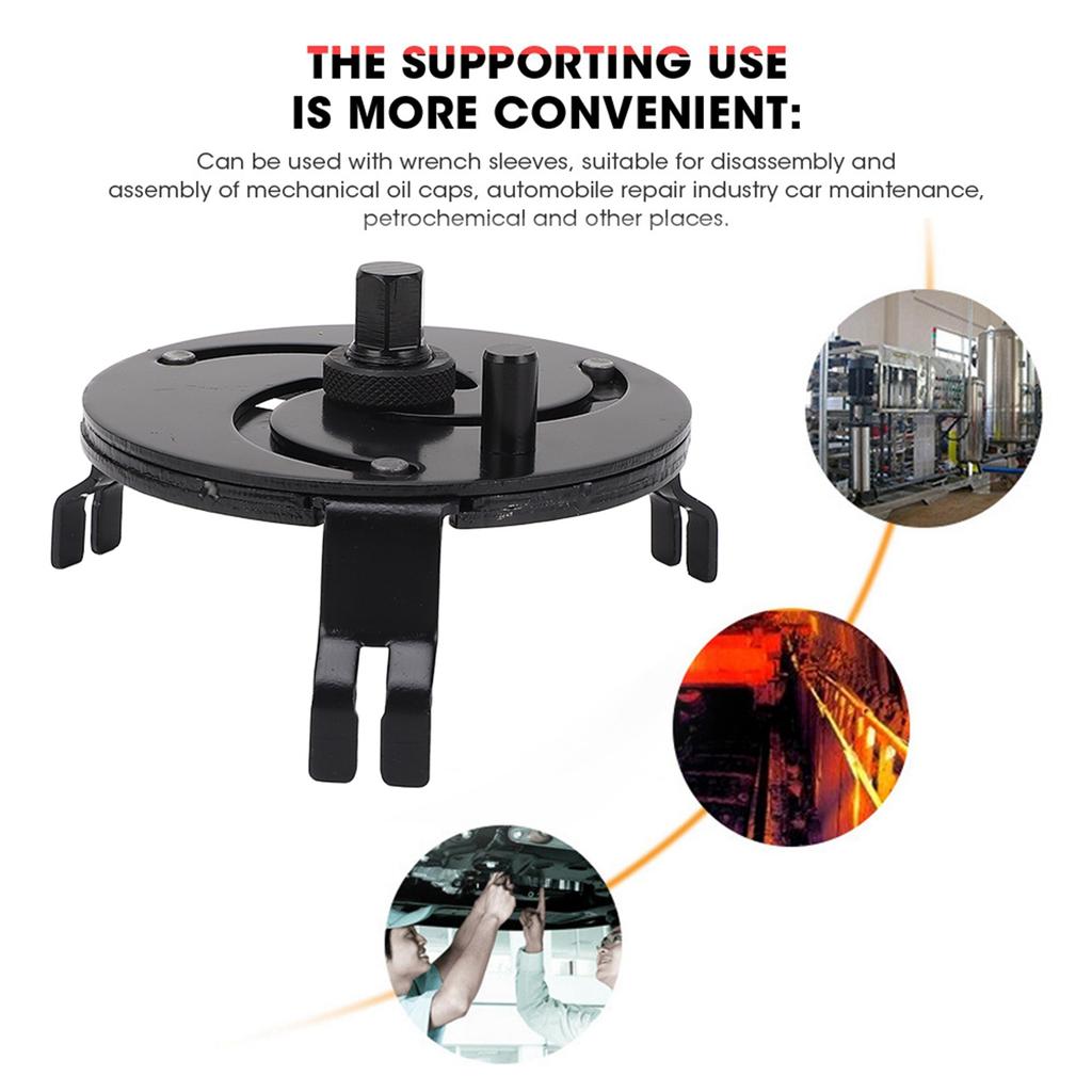 100 170mm Adjustable Fuel Pump Lid Wrench 3 Jaws Tank Cover Oil Pump Cap Removal Tool