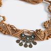 Bohemian Belt Ethnic Style Belt Moon Knitted Knotted Inlaid Handmade Vacation Style Women's Waist Rope