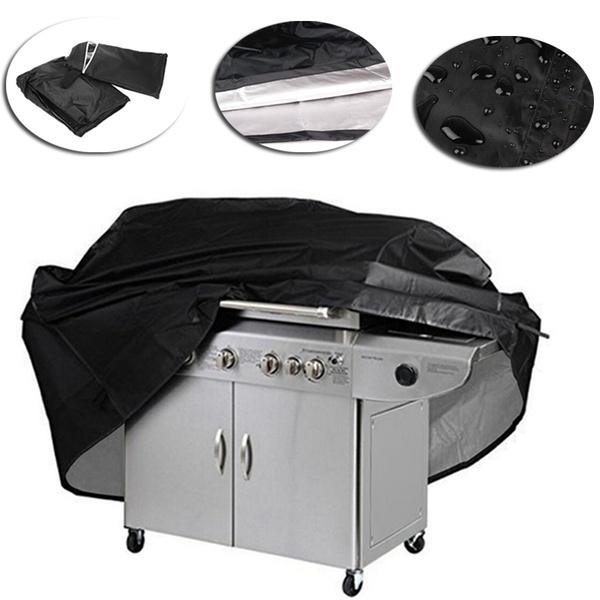 Black BBQ Cover Barbecue Grill Gas Covers Outdoor Indoor Protection 145x61x117cm