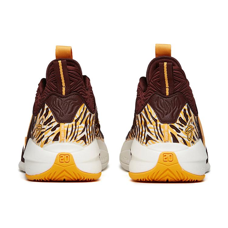 New Anta GH2 Gordon Hayward 2nd Generation Cushioning Anti Slip And Wear Resistant Mid Top Basketball Shoes Brown Yellow 112141105-2