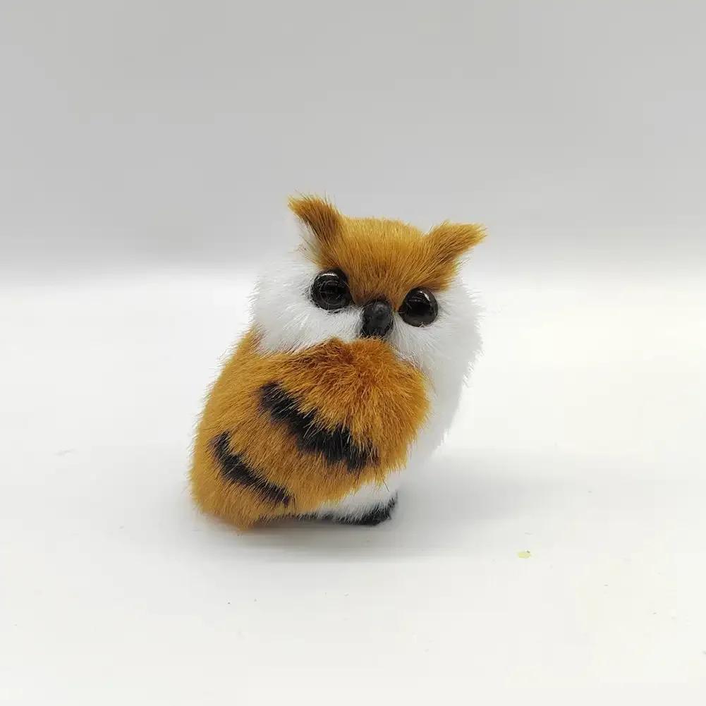 Simulation Plush Toys Action Figures Kids Gift Simulation Owl Exquisite Ornament Cute Furry Home Decoration Ornament Adornment