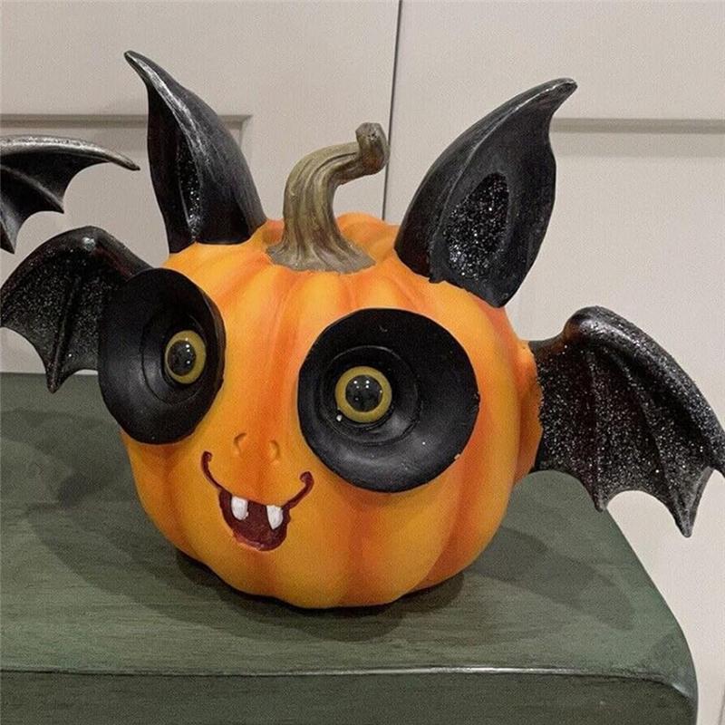 Versatile Halloween Decoration Pumpkin Statue Cute Bat Pumpkin Statue Resin Decoration Scene Decoration