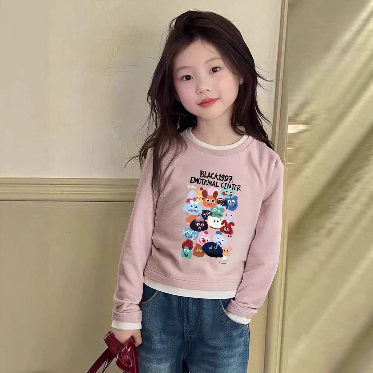 Girls  Cotton Long-Sleeve Layered Top for Spring/Fall 150 cm