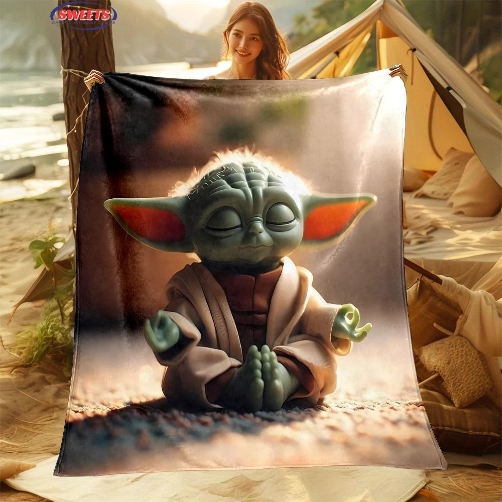 Warm and Cozy Flannel Blanket, Star Wars Grogu Din Djarin Blanket, Sofa Bedroom Office Leisure Nap Cover Blanket,Kid's Nice Gift