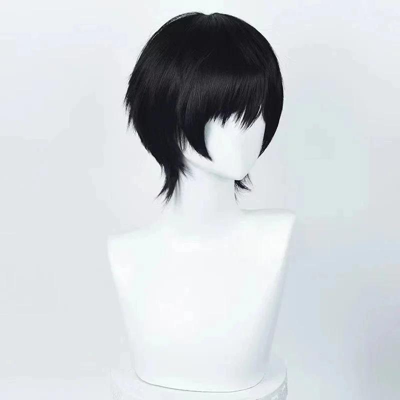 Anime Chainsaw Man Yoshida Hirofumi Cosplay Wig Short Black Heat Resistant Synthetic Hair Man Party Wigs
