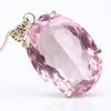Lab Grown 95 Ct CERTIFIED Pink Sapphire 925 Sterling Silver Oval Stone Pendant AI-82-NS