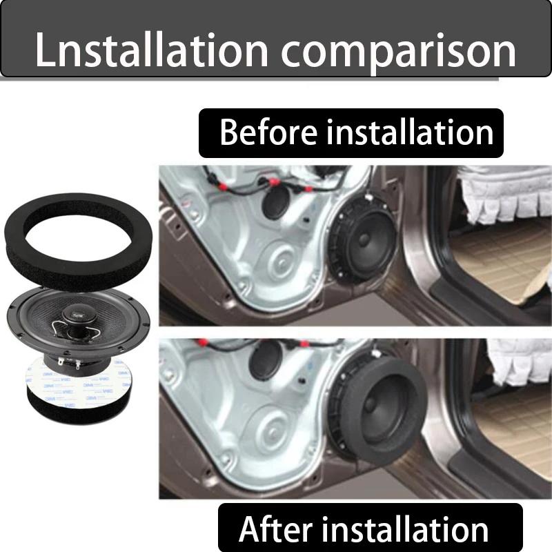 4 PCS 6.5" Sound Insulation Cotton Inch Car Universal Speaker Insulation Ring Soundproof Cotton Pad Interior Accessorry