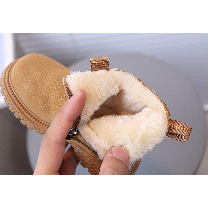 New Arrival Fall/Winter Kids' Warm Plush-Lined Short Boots – Trendy Fashion, Simple Versatile Durable Boots for Toddlers (Unisex)