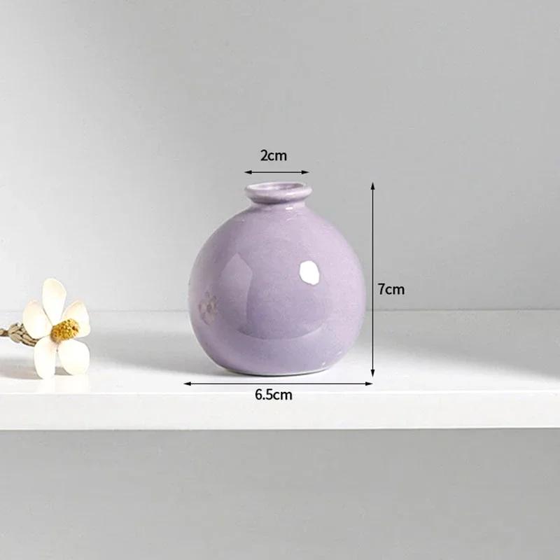 Colorful Ceramic Vase Flower Bottle Flower Vase Vases for Decoration Living Room Mini Solid Hydroponics Bottle Room Decor