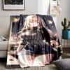 Anime blonde girl Pattern Flannel printed blanket suitable for all seasons suitable for living room office sofa and travel