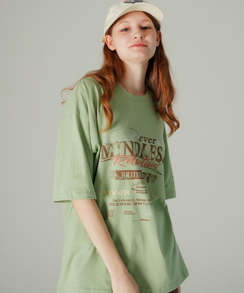 WV PROJECT Relaxation Short Sleeve T-Shirt Light Green Mjst7798