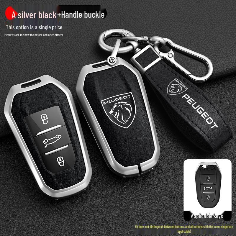 Peugeot 408 Car Key Cover Compatible with 4008, 308, 3008, 508, 5008, 2008 Models - Snap Button Shell