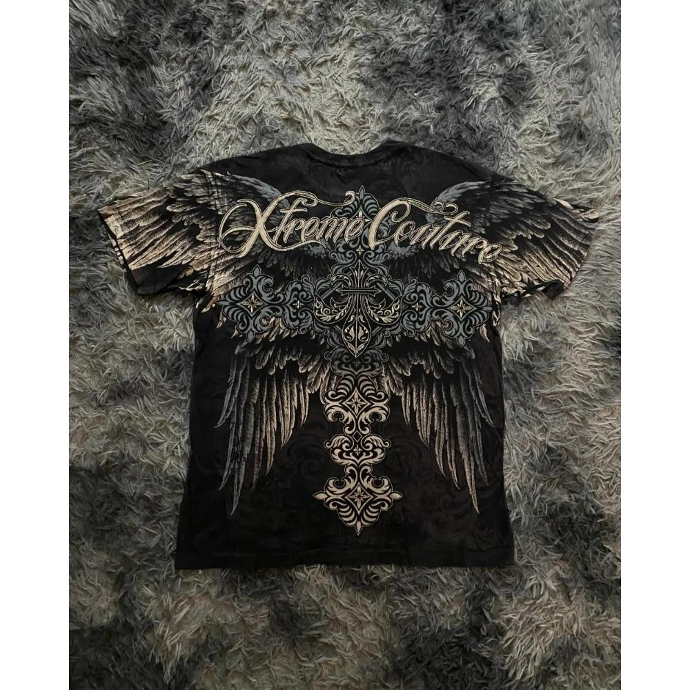 Sommer Herren Personalisiertes Totenkopf-Print Bequemes Rundhals-T-Shirt Outdoor Streetstyle Oberteil Lässige Damenbekleidung