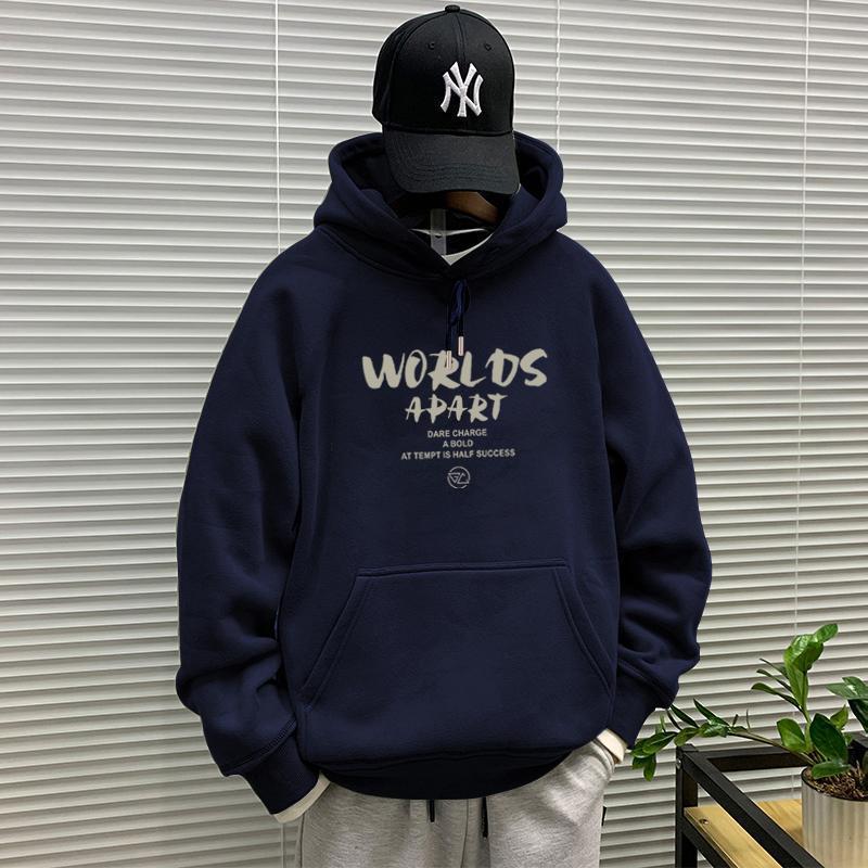 Korean Style Winter Hooded Sweatshirt for Boys: Thick, Versatile, Plus Velvet Pullover