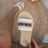 2025 Ethnic Style Plus Size Women's Flat Slippers - European & American Color-Matched Design