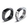 2026 European and American Fashion Smooth Men's Titanium Steel Ring, Simple Square Ring Jewelry with Personality