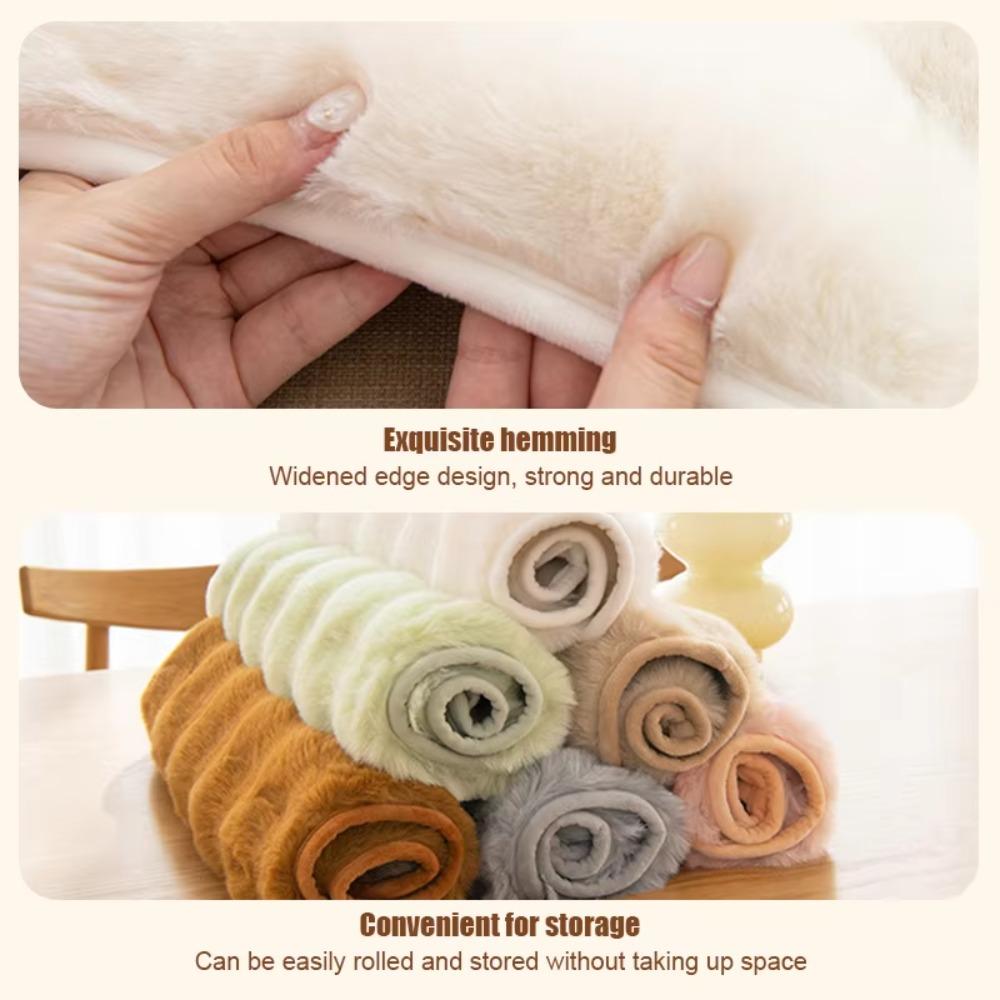 Thickened Plush Chair Seat Rabbit Plush Chair Seat Pads Office Seat Cushion  Home