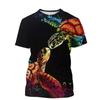 Men's Clothing 3D Print Funny Sea Tortoise T Shirts Casual Harajuku Outdoor Trend Round Neck Tee