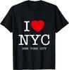 Reine Baumwolle Ich liebe NYC Grafik T-Shirts Coole Designs New York City T-Shirt Schwarz Atmungsaktiv Lässig Locker Damen Anwendbar 2026