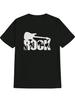 Rock Band Graphic T-shirt - Guitarist & Drummer Print Black Tee